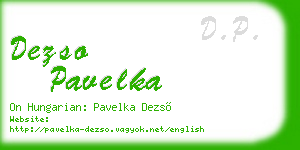 dezso pavelka business card