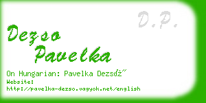 dezso pavelka business card